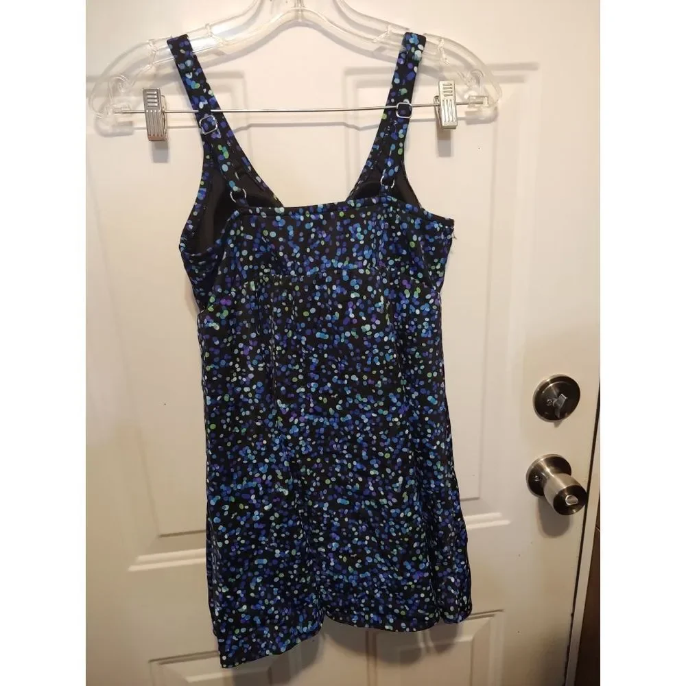 Blue Polka‎ Dot One Piece Swim Suit No Tags Medium